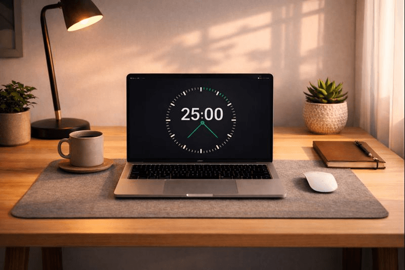 Minimalist desk timer